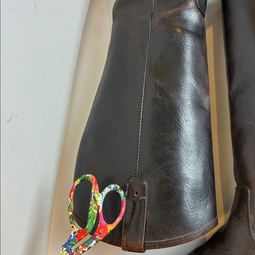 Frye Melissa Button Brown Leather Knee High Boot Sz 9 Equestrian Riding